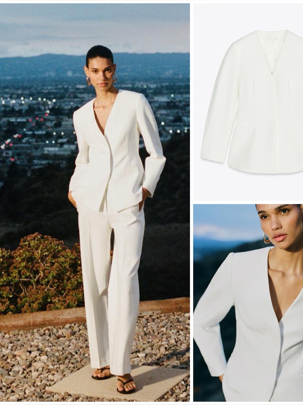 ZARA ~ TAILORED BLAZER WITH NO LAPEL
